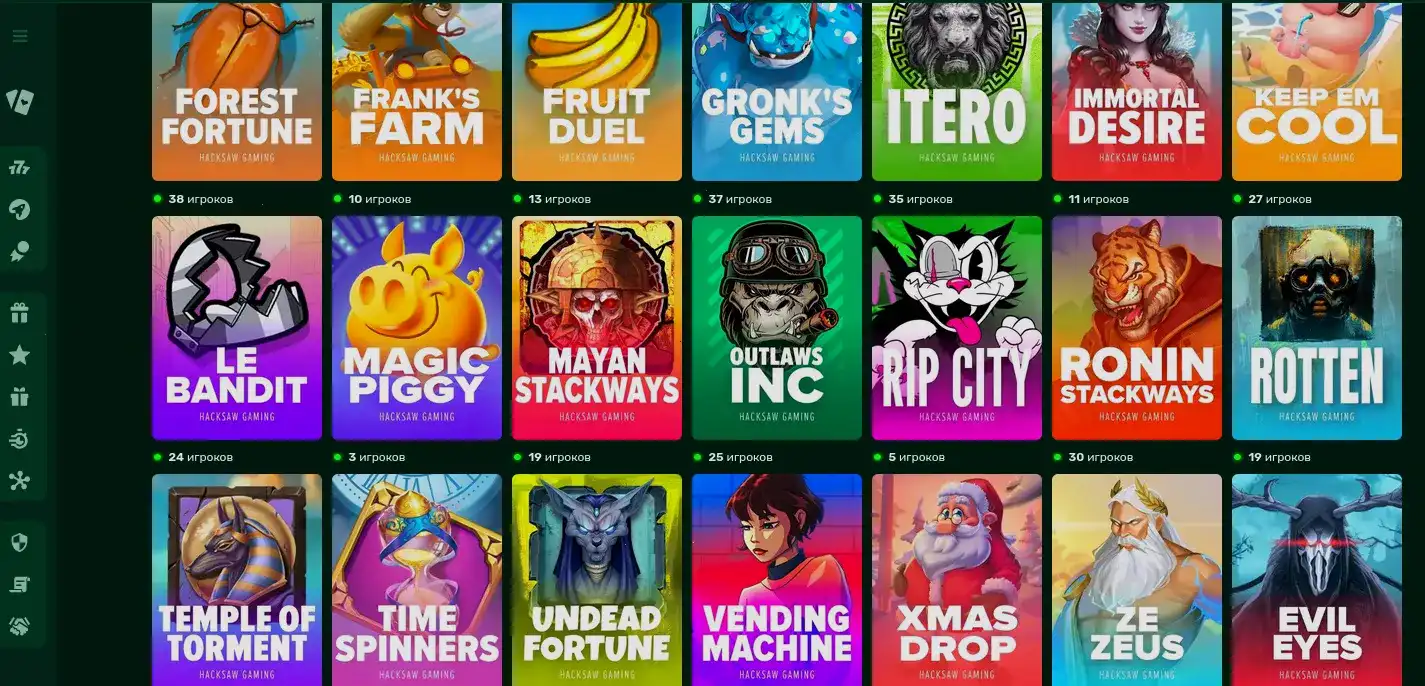 Интерфейс сайта и зеркала Дживиспин